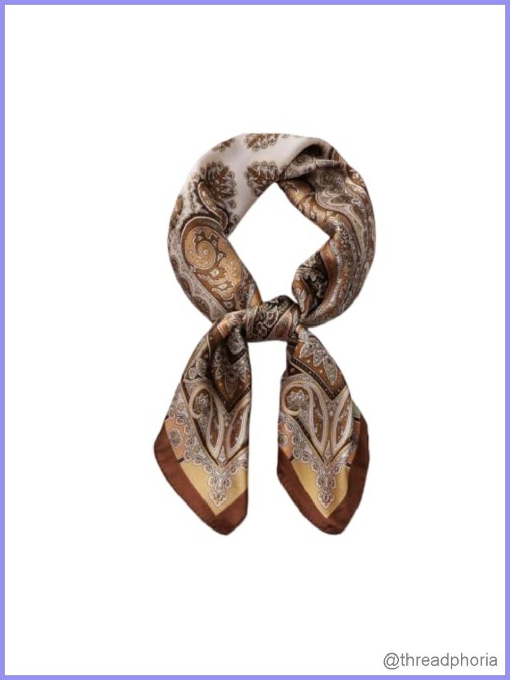 Paisley Silky Satin Head Hair Scarf 27" Square Bandana Wrap for Women